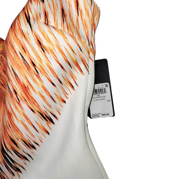 GUESS Sonya Strapless Setting Sun Printed White Bustier Top Women Sz XL - Picture 4 of 7